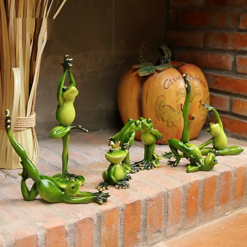 Statue de grenouille de yoga