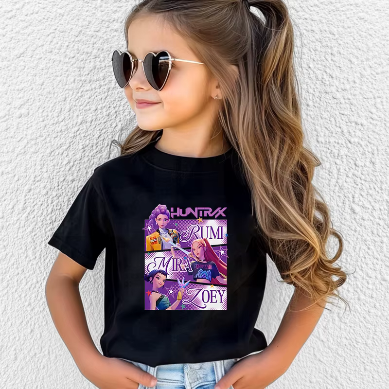 T-shirt Kawaii pour enfants, vêtements pour filles et garçons, vêtements pour enfants, hauts à la mode, en coton, cadeau doux, costumes à manches courtes