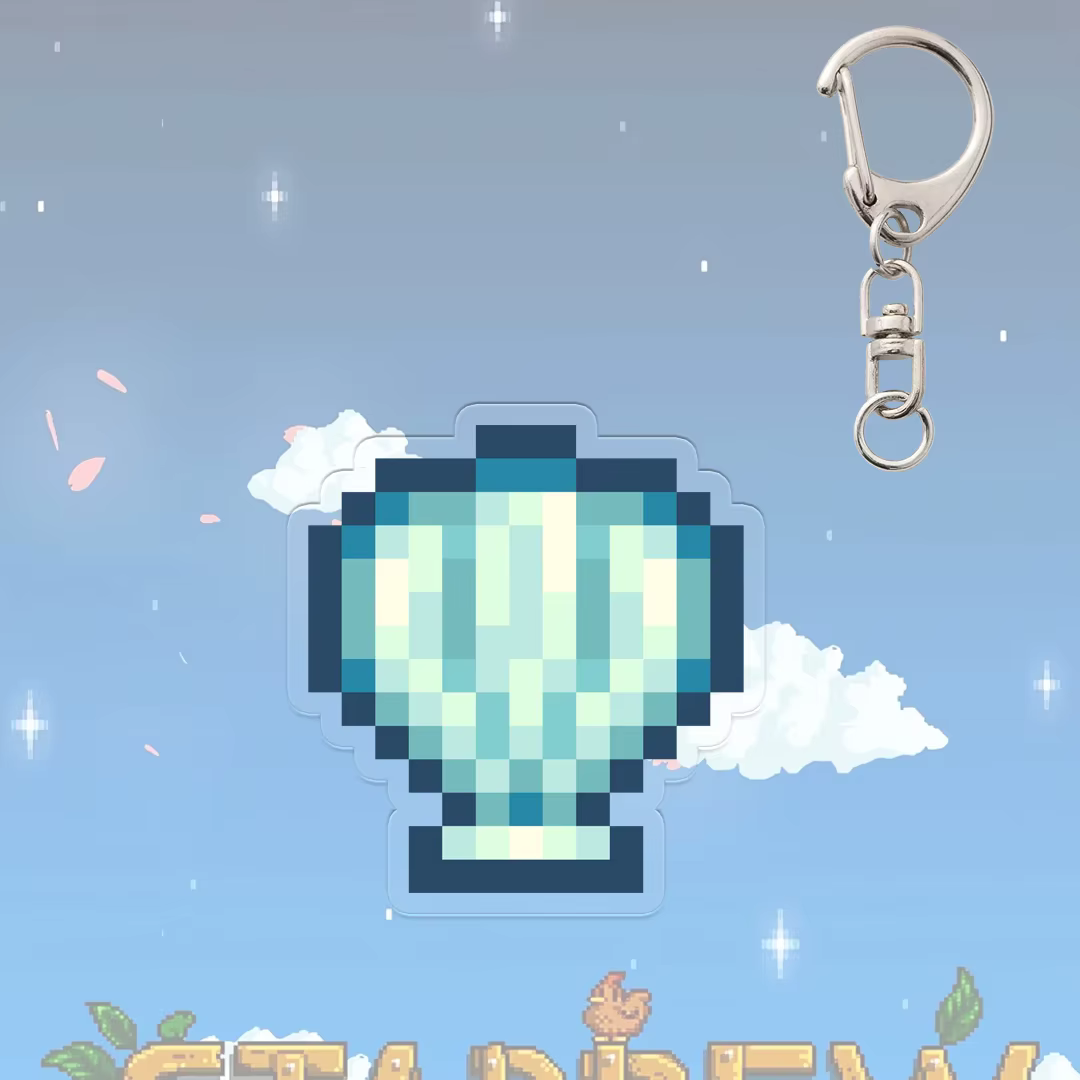 Porte-clés pantalon violet Stardew Valley, accessoires de jeu animé, crabe, œuf, crevettes, intérêt créatif, accessoire de décoration pour étudiant, pendentif