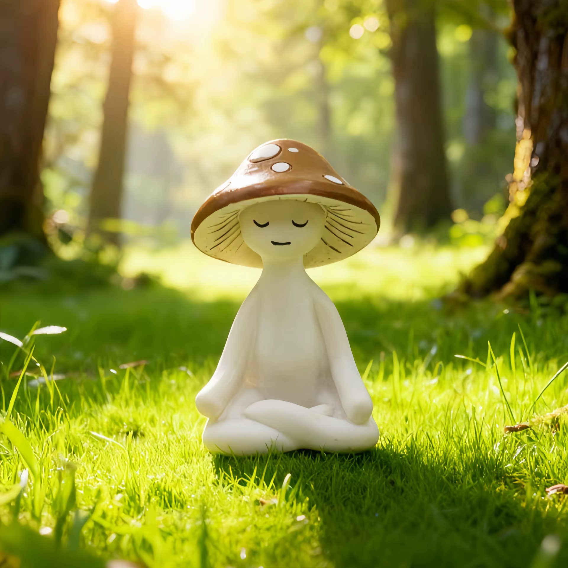 Ornement en résine en forme de champignon pour la méditation