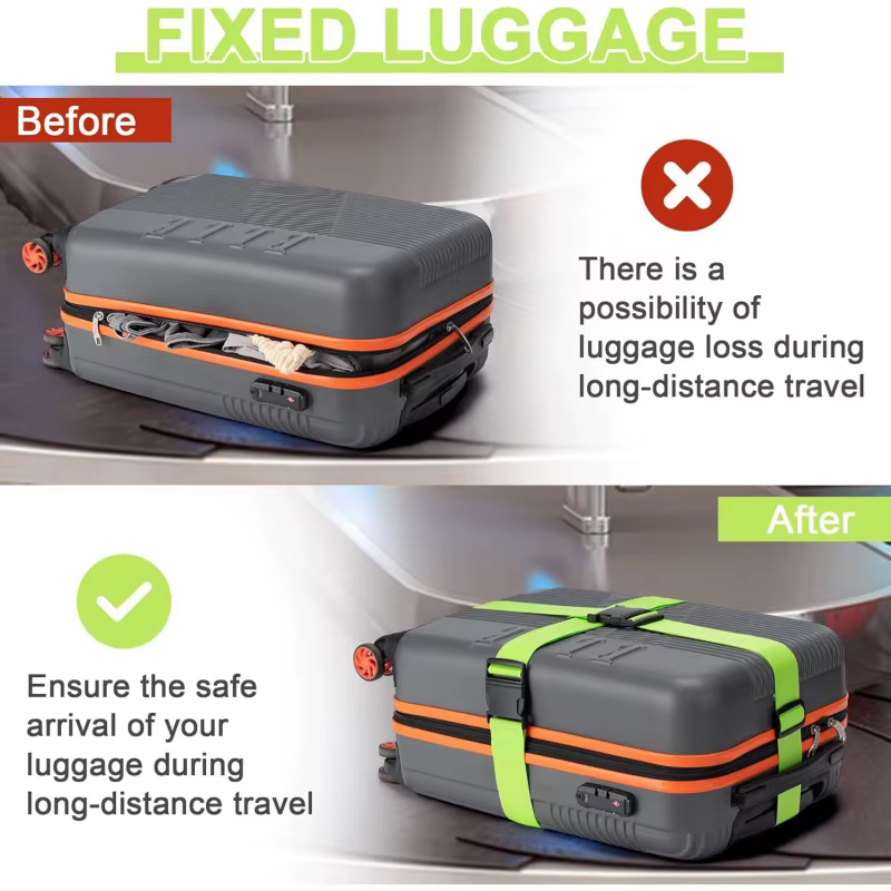 Ensemble de 4 sangles de bagages, sangle de fixation pour bagages, sangle de bagages, utilisées pour sceller et identifier facilement les sacs de voyage, accessoires de voyage