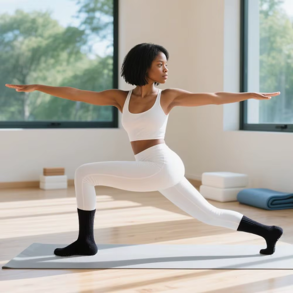 3 paires de chaussettes Pilates pour femmes avec sangles de préhension pour le yoga