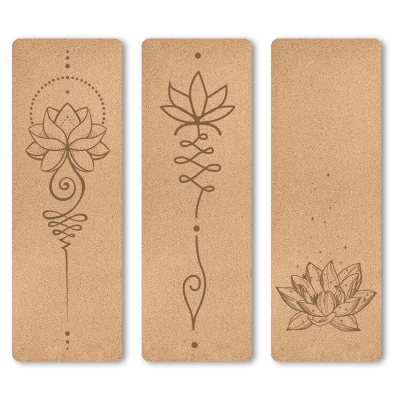 Tapis de yoga en liège écologique de 6 mm d'épaisseur pour débutants