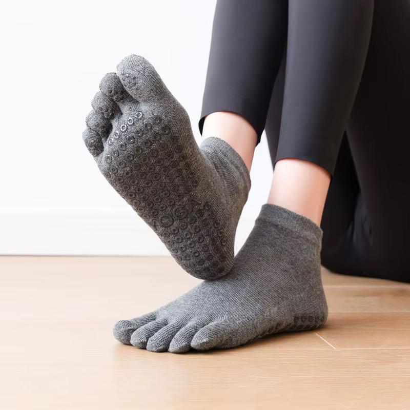 Pilates danse gymnastique Yoga chaussettes coton cinq doigts antidérapant