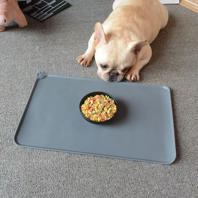 Tapis imperméable pour animaux de compagnie, couleur unie, en Silicone, pour chien et chat, bol de nourriture pour animaux de compagnie, tapis à boire, napperon d'alimentation pour chien, lavage facil