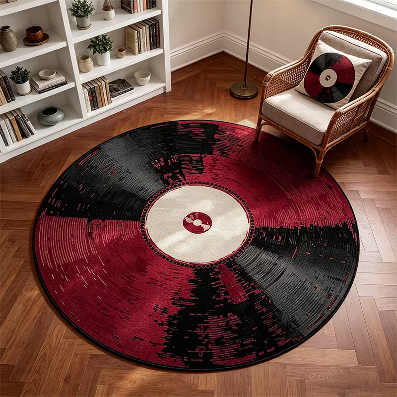 Tapis de salon rond antidérapant