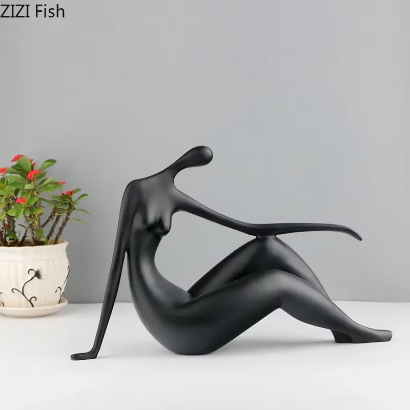 Statue de figurines de yoga abstraites