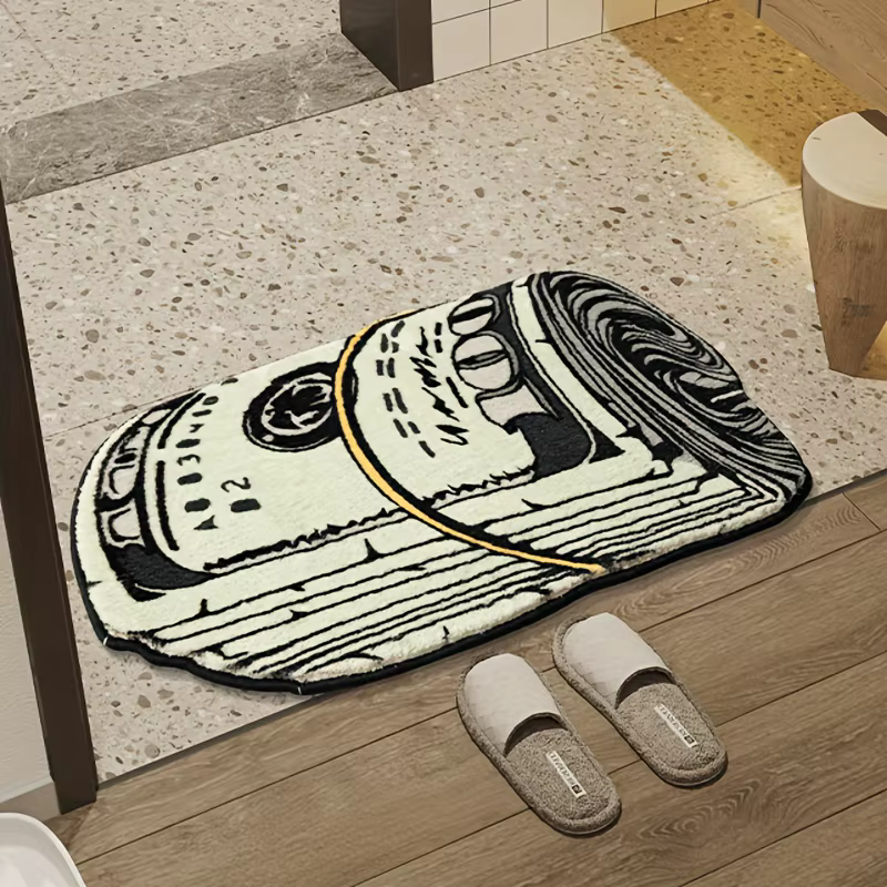 VIKAMA – tapis imprimé en soie fine, créatif et réaliste, tapis de sol absorbant l'eau et antidérapant pour entrée, salle de bain, décoration de la maison