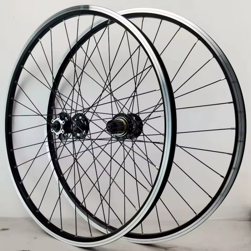 Jeu de roues de VTT 26/27,5/29 pouces, jantes en alliage d'aluminium à double paroi avec rayons à embouts, roues avant et arrière avec freins V-Brake
