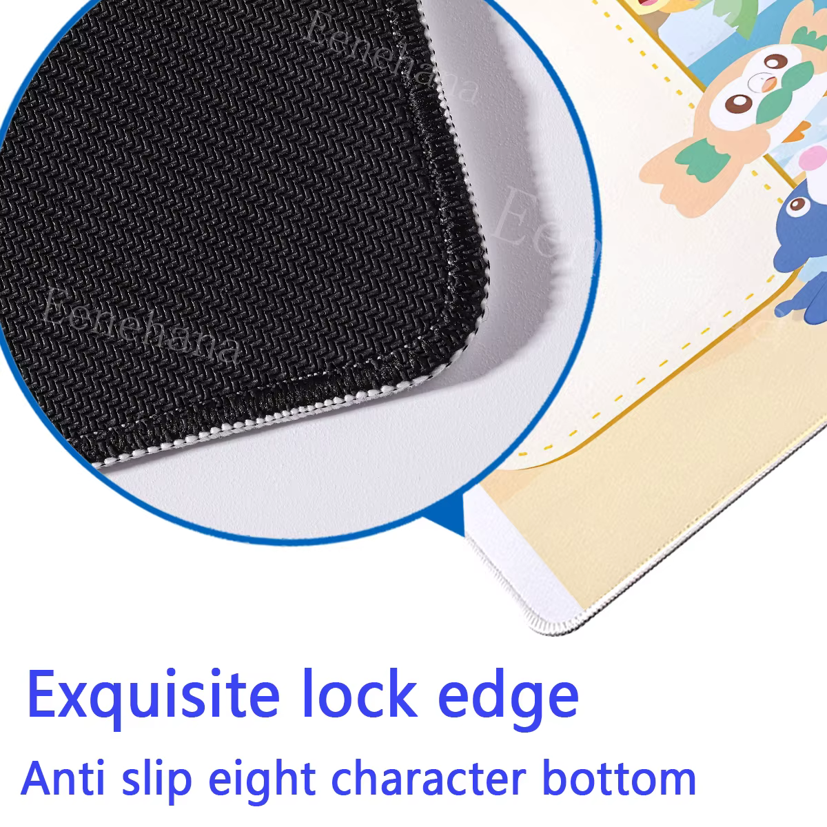 Tapis de souris Anime Pokemon Kawaii, pour clavier de PC, bureau, tapis de jeu mignon, impression HD, surjeté, base antidérapante, tapis de bureau XXL