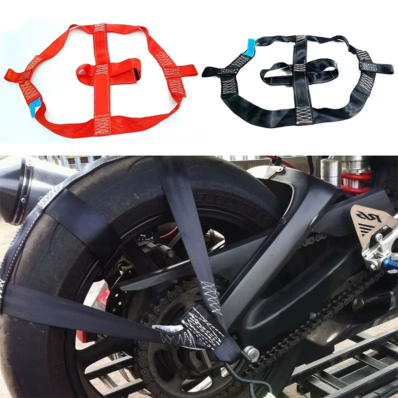 Sangle de fixation pour véhicule électrique et moto, sangle de fixation pour pneu, sangle pour roue arrière, sangle pour pneu de moto, pliable pour un rangement facile