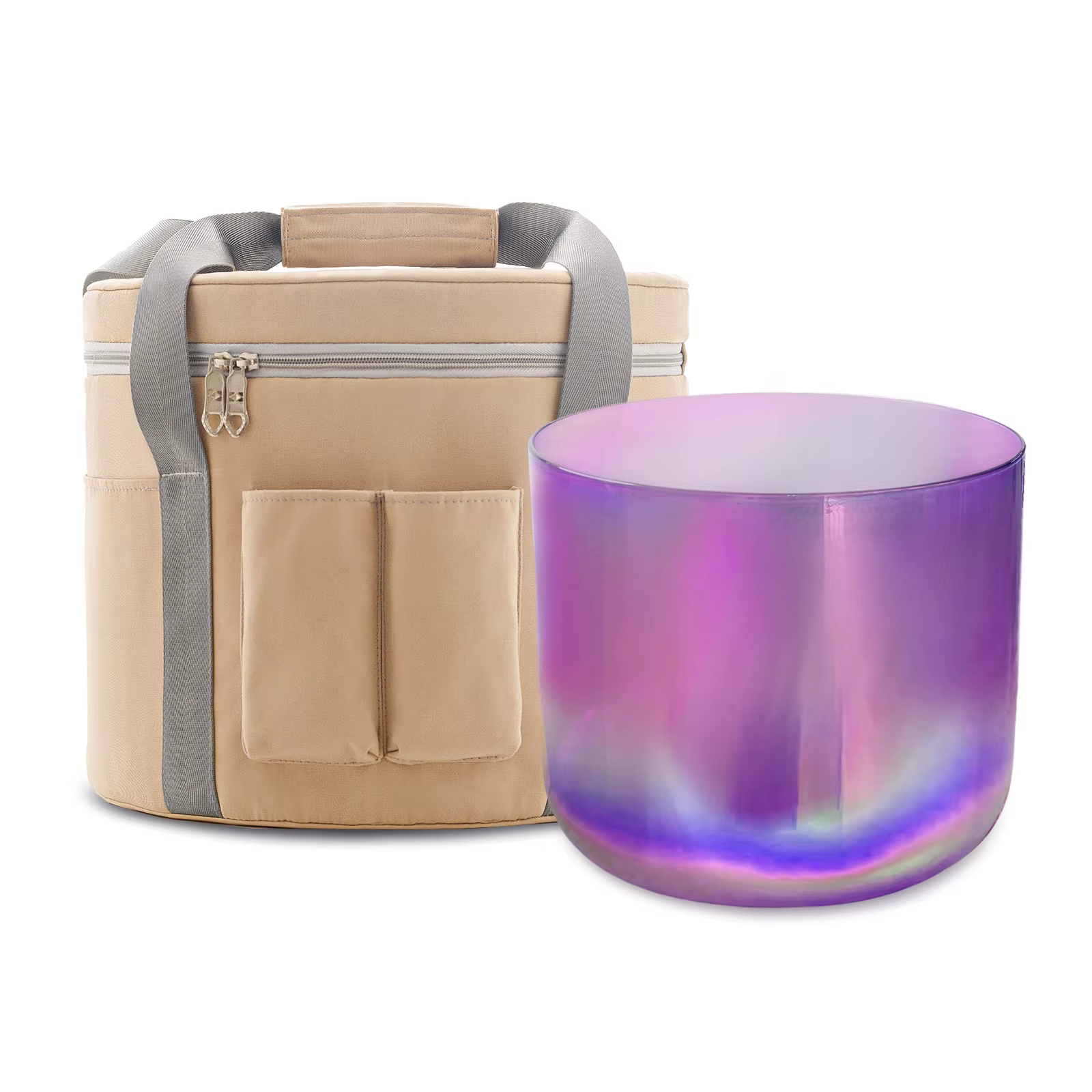 Bol chantant en cristal de quartz givré de Chakra de KVKA pour la guérison de yoga de méditation