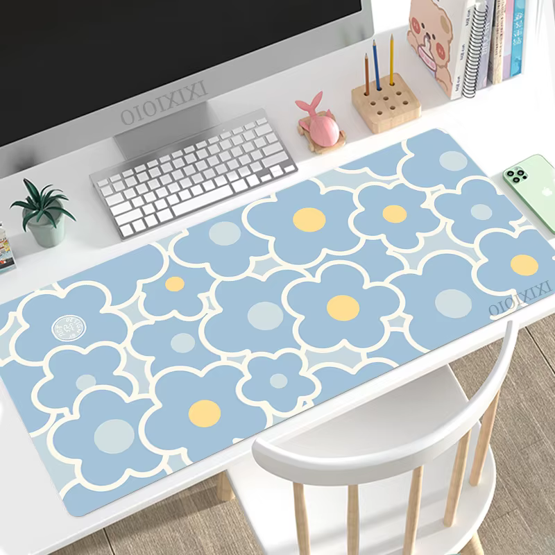 Tapis de souris mignon Kawaii pour jeux XL HD, grand tapis de souris personnalisé XXL, tapis de clavier antidérapant en caoutchouc naturel, tapis de souris souple pour PC