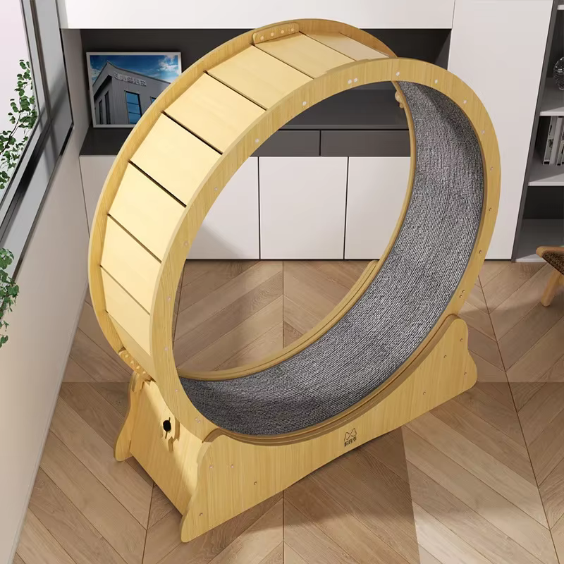 Tapis roulant pour chien et chat, anneau en polaire, rouleau de fitness, sport silencieux, roue de course, meubles, planche en fibre élevée, cadre d'escalade pour chat