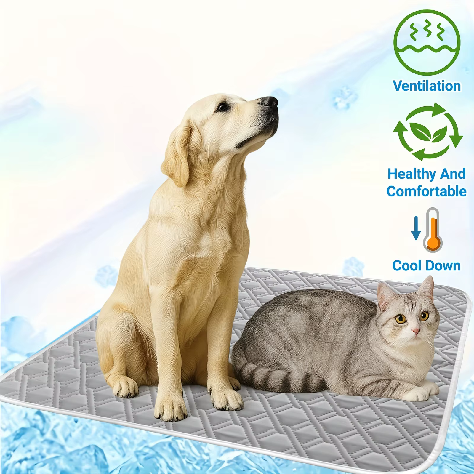 Grand tapis d'été pour animaux de compagnie, pour chien et chat, tapis Durable résistant aux morsures et aux rayures, Dissipation thermique intérieure/extérieure Super douce, universel pour chien et c