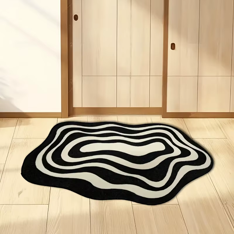 Tapis en flanelle abstrait ondulé irrégulier