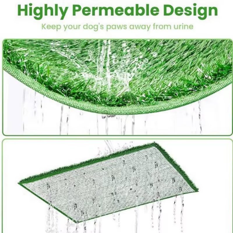 Tapis d'herbe artificielle lavable ultime pour chien - Réutilisable, anti-odeur, pour l'entraînement des animaux, tapis de propreté facile à nettoyer avec support antidérapant