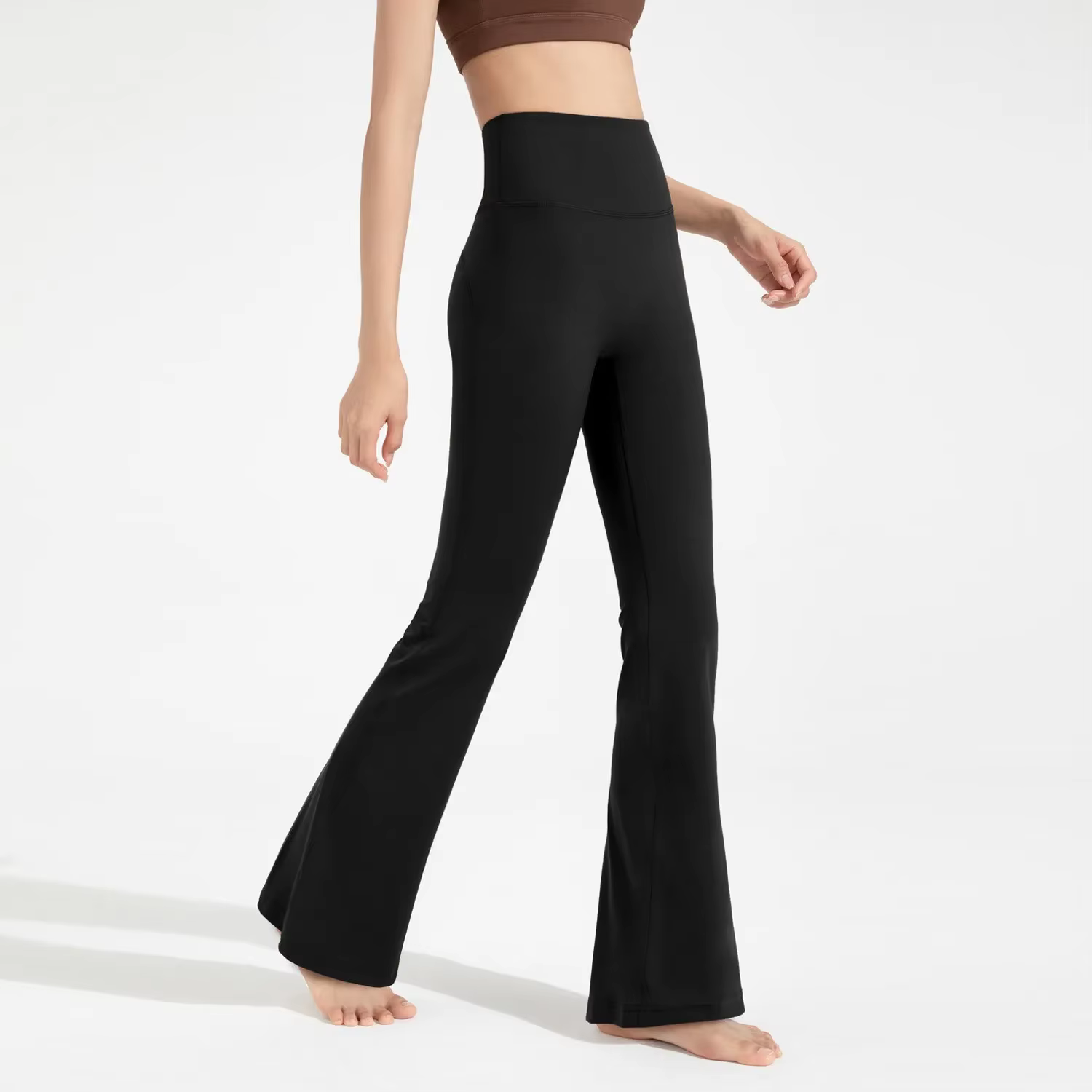 Leggings de sport Pilates taille haute évasés pour femme