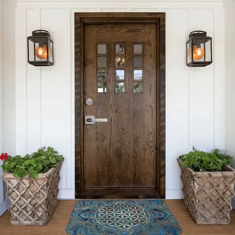 Paillasson d'entrée avec fleur de vie en Lotus, Mandala, géométrie sacrée, méditation, tapis de salle de bain antidérapant, tapis de sol pour chambre