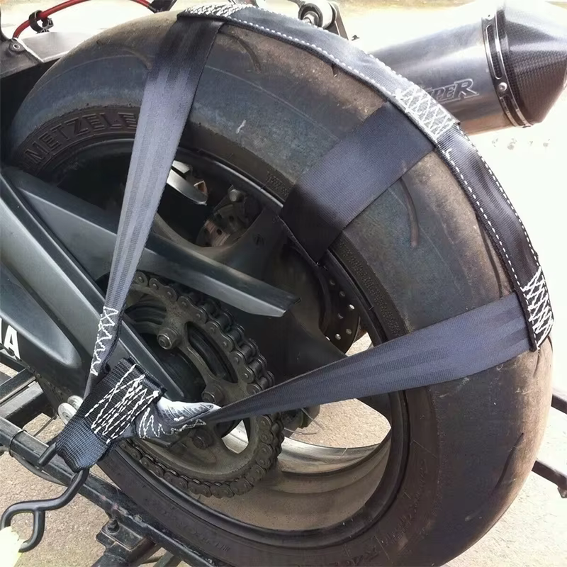 Sangle de fixation pour véhicule électrique et moto, sangle de fixation pour pneu, sangle pour roue arrière, sangle pour pneu de moto, pliable pour un rangement facile