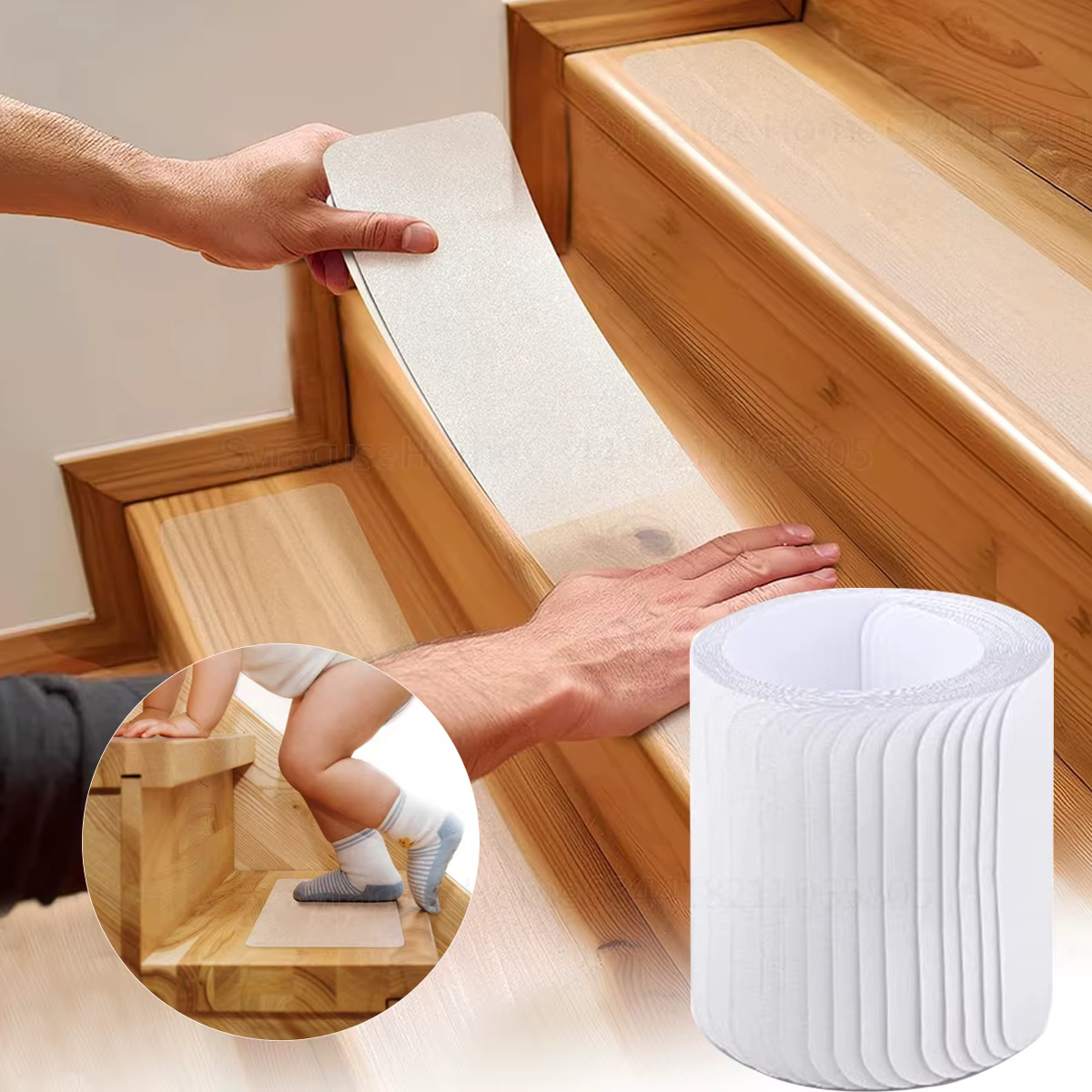 Bande autocollante antidérapante pour escaliers, 1 à 10 pièces, tapis d'escalier, salle de bain, porte de sol, tampon de Protection antidérapant