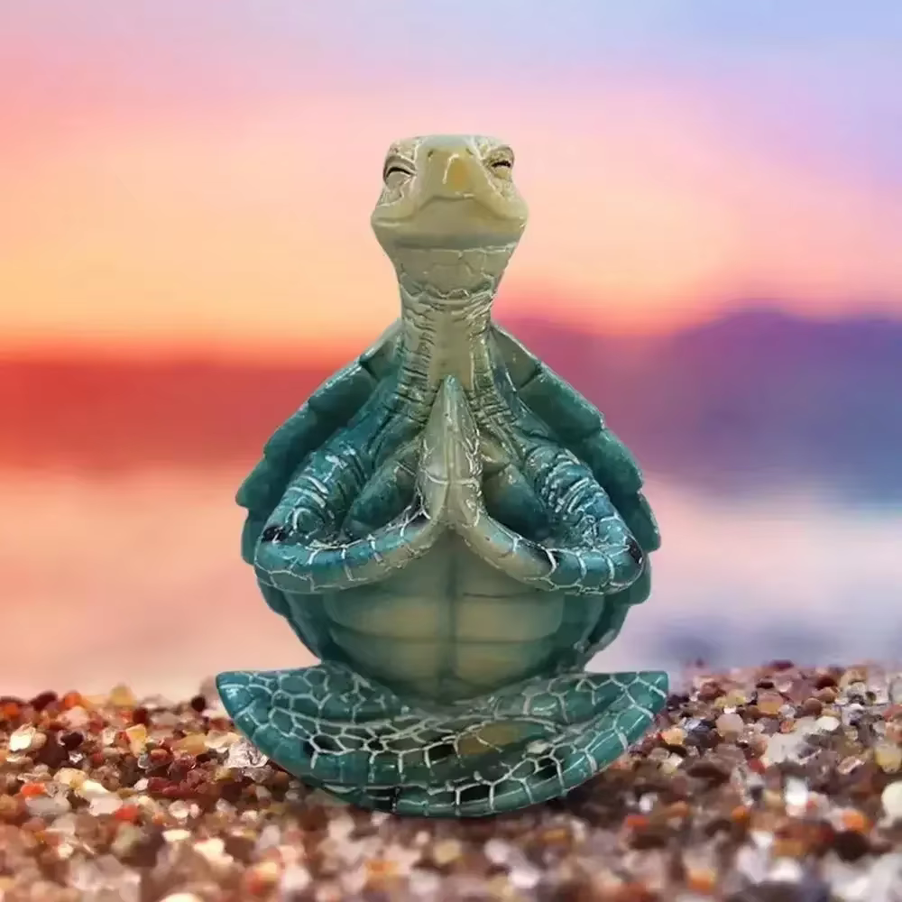 Ornement de statue de tortue de mer de méditation de yoga assis