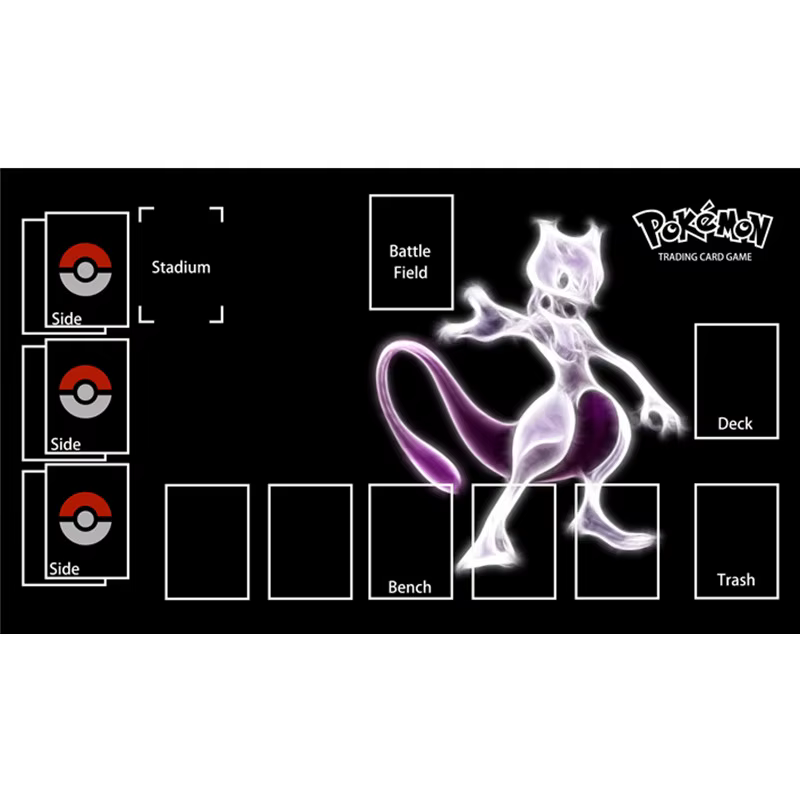 Tapis de jeu Pokémon PTCG Mewtwo Charizard Mew Jirachi, tapis de jeu de cartes à collectionner, tapis de jeu dédié contre les nouveaux tapis de table 60x35cm