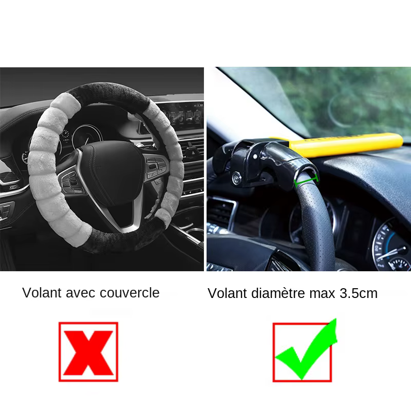Serrure universelle pour volant de voiture, outils de verrouillage rapide, anti-vol, sécurité de voiture et de camionnette, améliore la sécurité automobile à distance