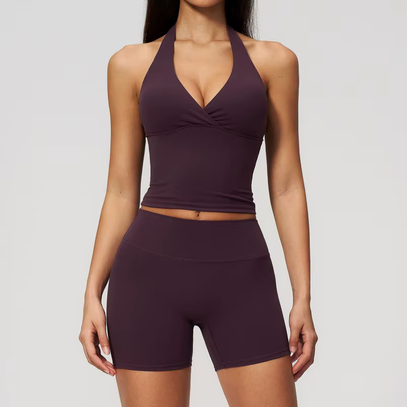 Ensemble de yoga et fitness deux pièces sans coutures apparentes