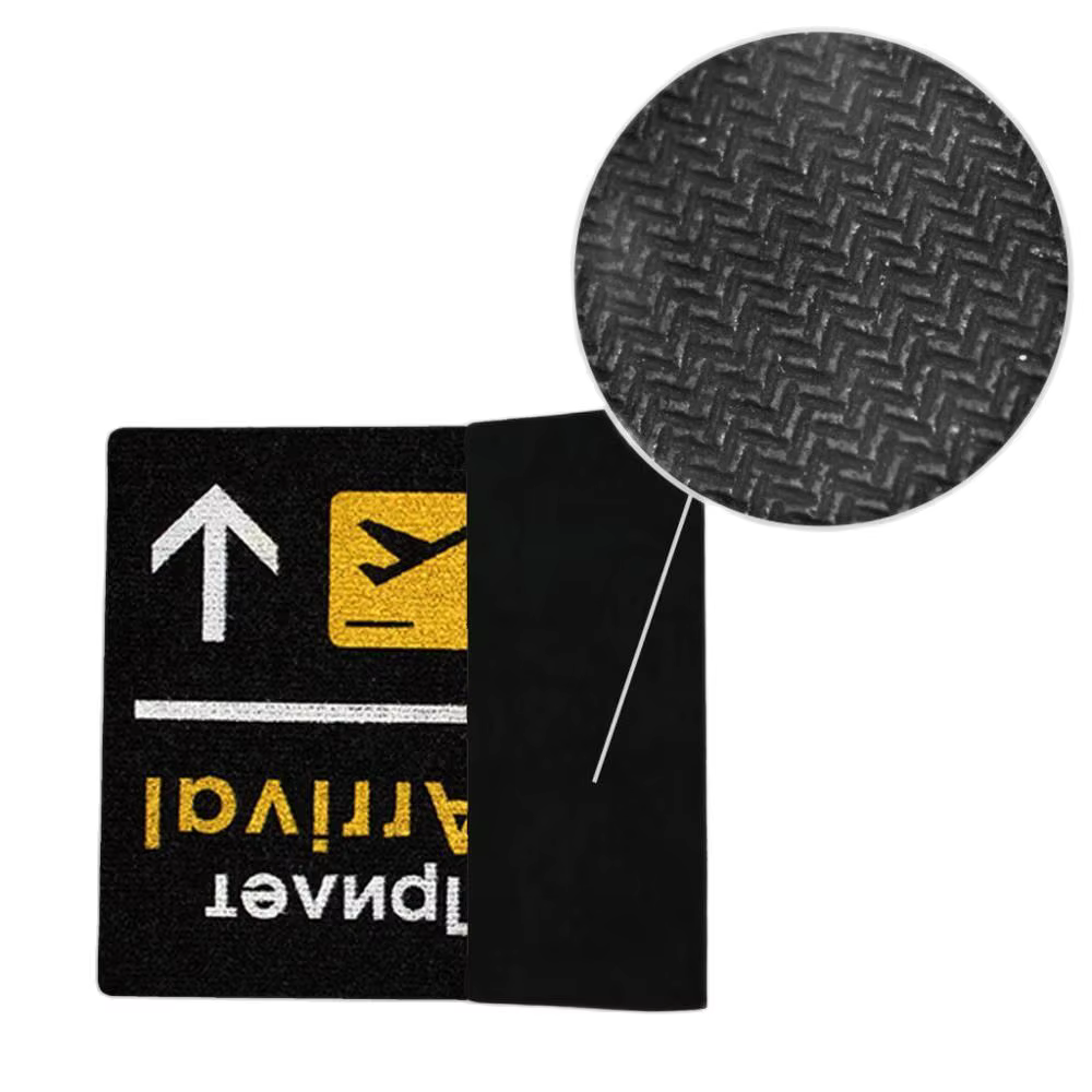 Tapis d'entrée bilingue russe et anglais antidérapant avec dos en caoutchouc pour aimeraisons du voyage, idéal pour les arrivées et les départs à l'aéroport