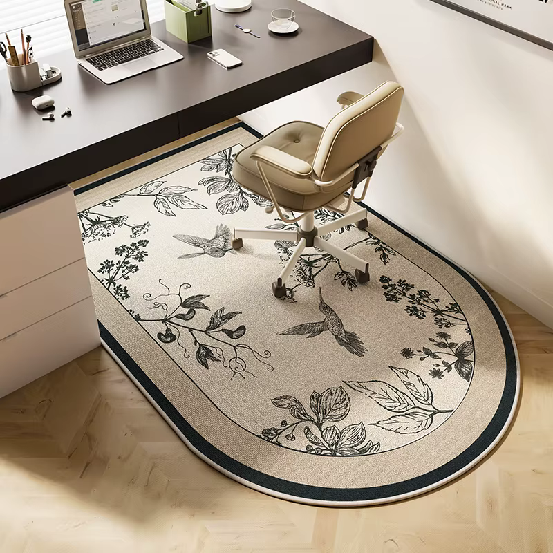 Tapis d'étude pour chambre à coucher, chaise d'ordinateur, tapis de sol antidérapant, Table basse, bureau, fond en TPR, grand tapis d'angle arrondis