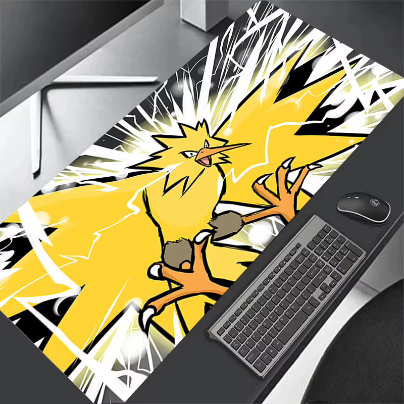 Tapis de souris Anime Pokemon XXL 90x40cm, pour clavier d'ordinateur, accessoires d'ordinateur, tapis de bureau antidérapant avec Lockrand