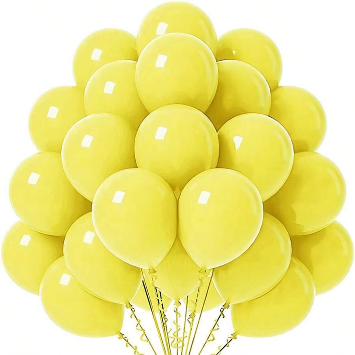 110 ballons jaunes en couleur perle jaune clair et blanc, adaptés aux fêtes d'anniversaire, aux mariages et aux décorations de fête