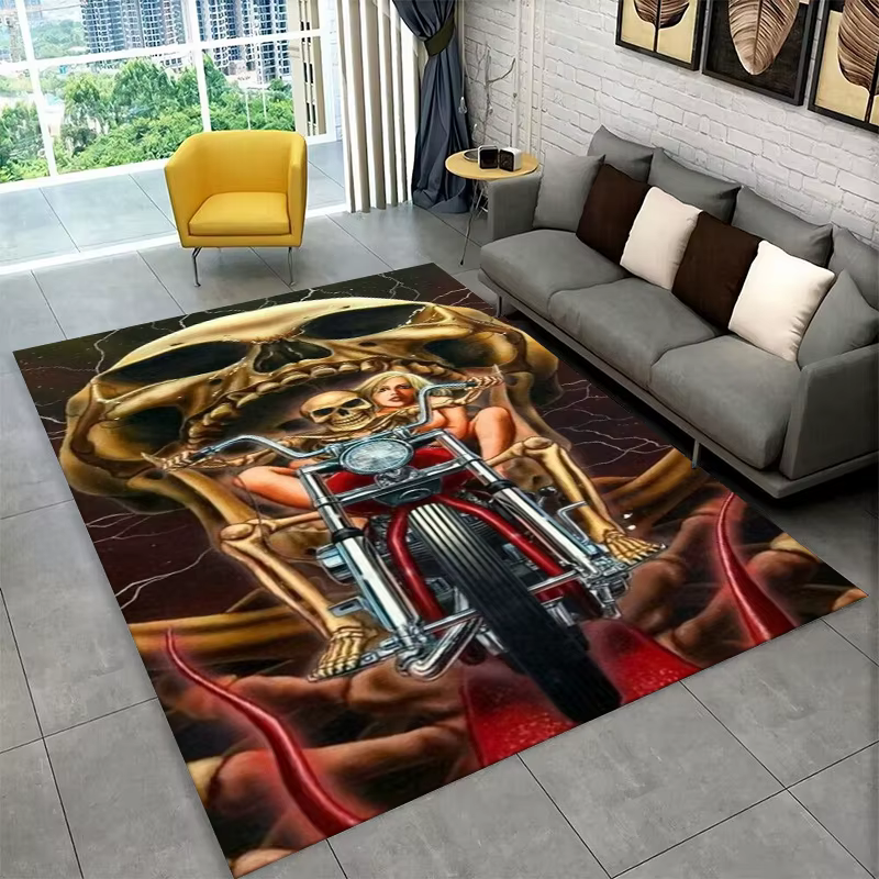 Tapis antidérapant rétro H-Harleys Racing Moto pour salon, chambre à coucher, salle de jeux, tapis de sol doux, tapis de décoration pour la maison, chambre d'enfants