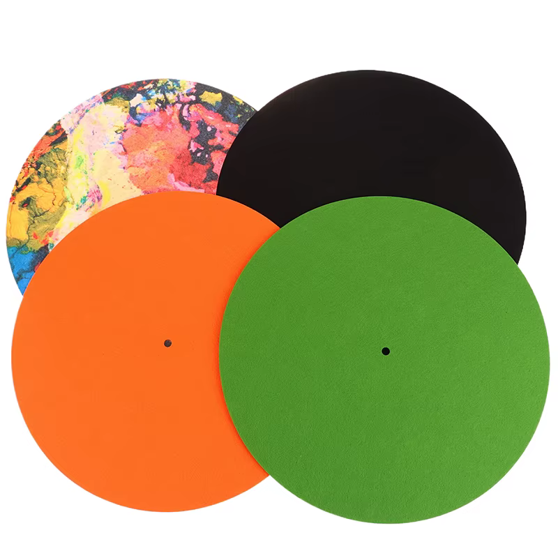 Tapis antidérapant en feutre pour plateau tournant pour LP Vinels-tapis de plateau de qualité Audiophile avec conception antistatique, remplacement pour l'amélioration du bruit du vinyle