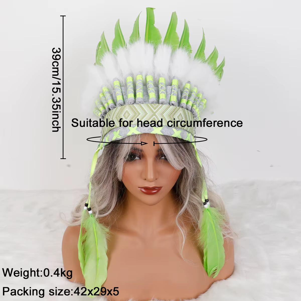 Coiffure en plumes de Style indien à la mode, accessoire de Cosplay de carnaval pour spectacles sur scène et fêtes de carnaval