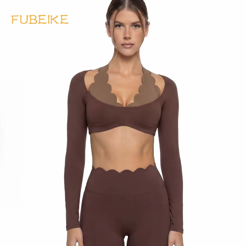 Tenue de yoga effet deux pièces color-block avec coussinet de poitrine
