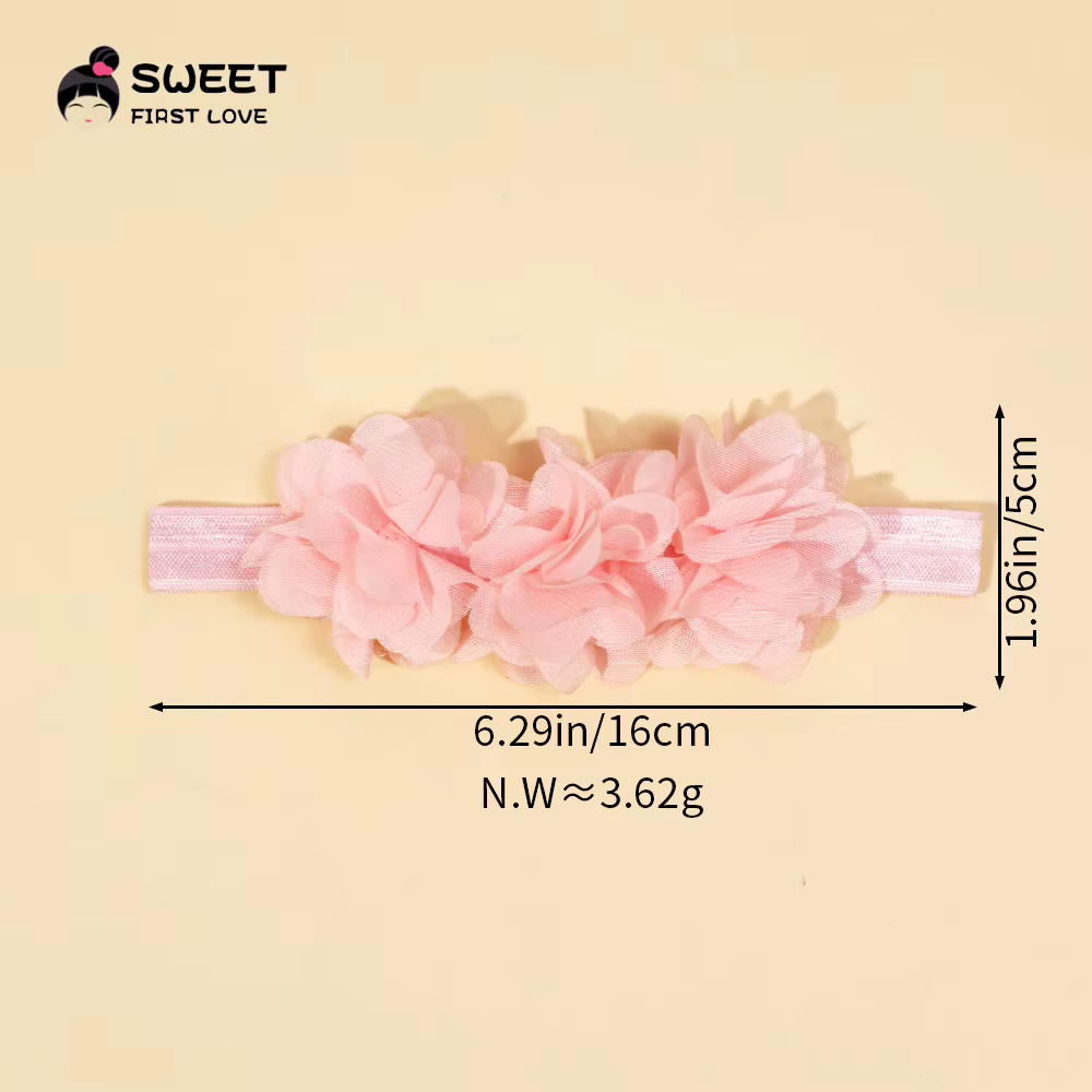 Bandeau artificiel astique en Mousseline de Soie Solide pour Bébé, Accessoire de Princesse pour Nouveau-né, Fille et Garçon
