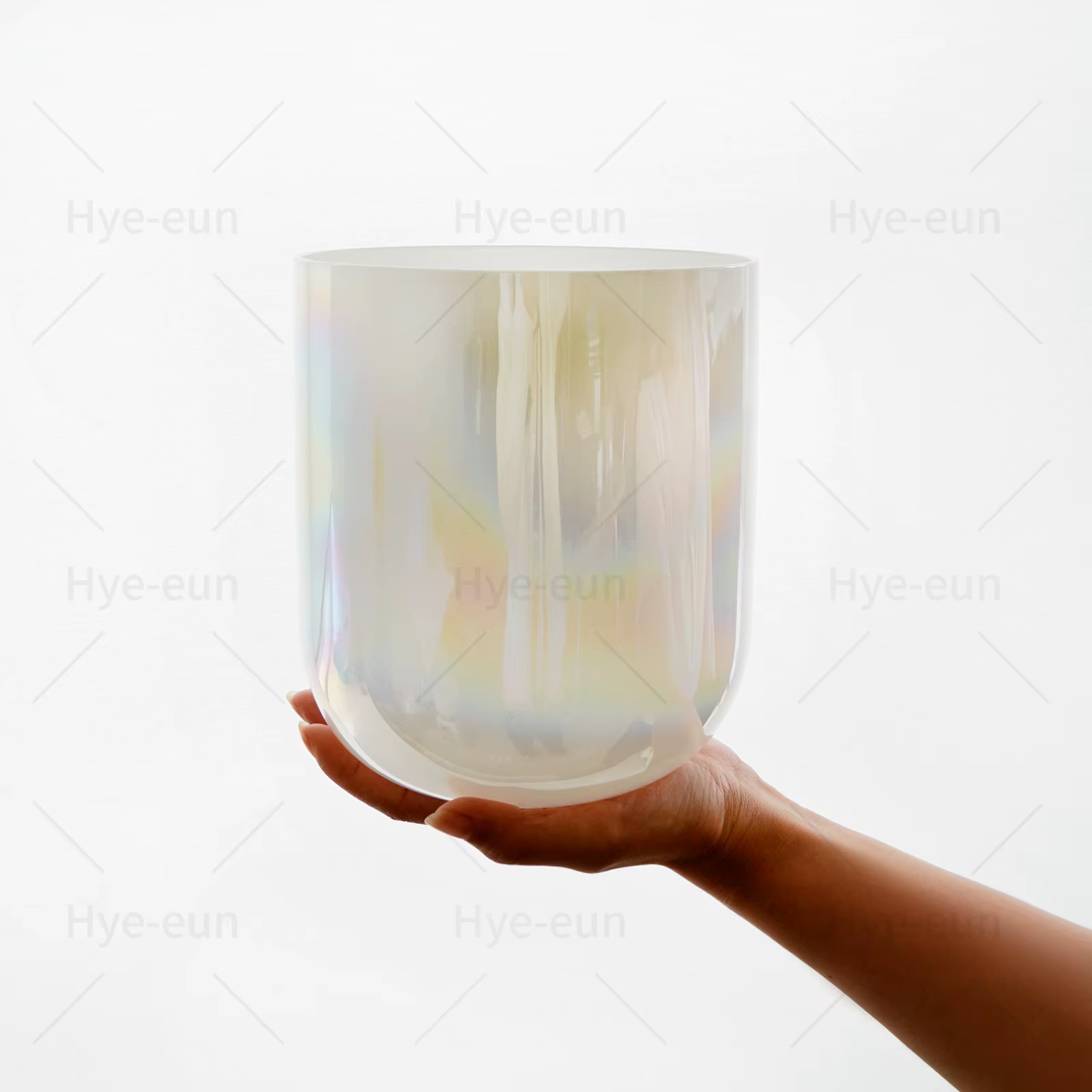 Bol chantant en cristal de quartz givré de Chakra de KVKA pour la guérison de yoga de méditation