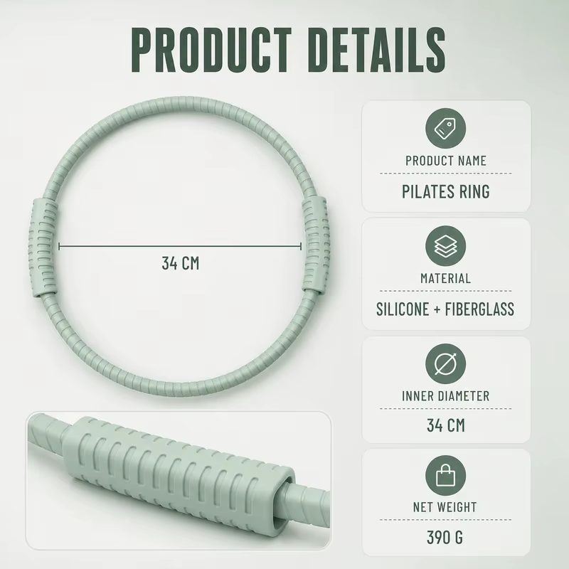 Anneau de Pilates Magic Circle Détachable avec Noyau en Fibre de Verre et Silicone