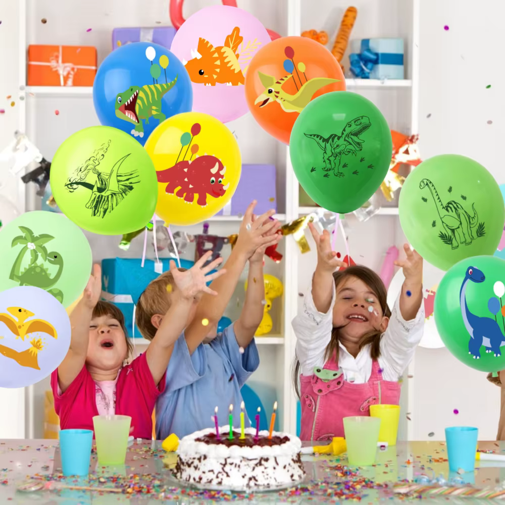 Bouquet de ballons en Latex dinosaure, Jungle Dino, fournitures de fête d'anniversaire, décorations de réception-cadeau pour bébé, fête jurassique, 12 pièces