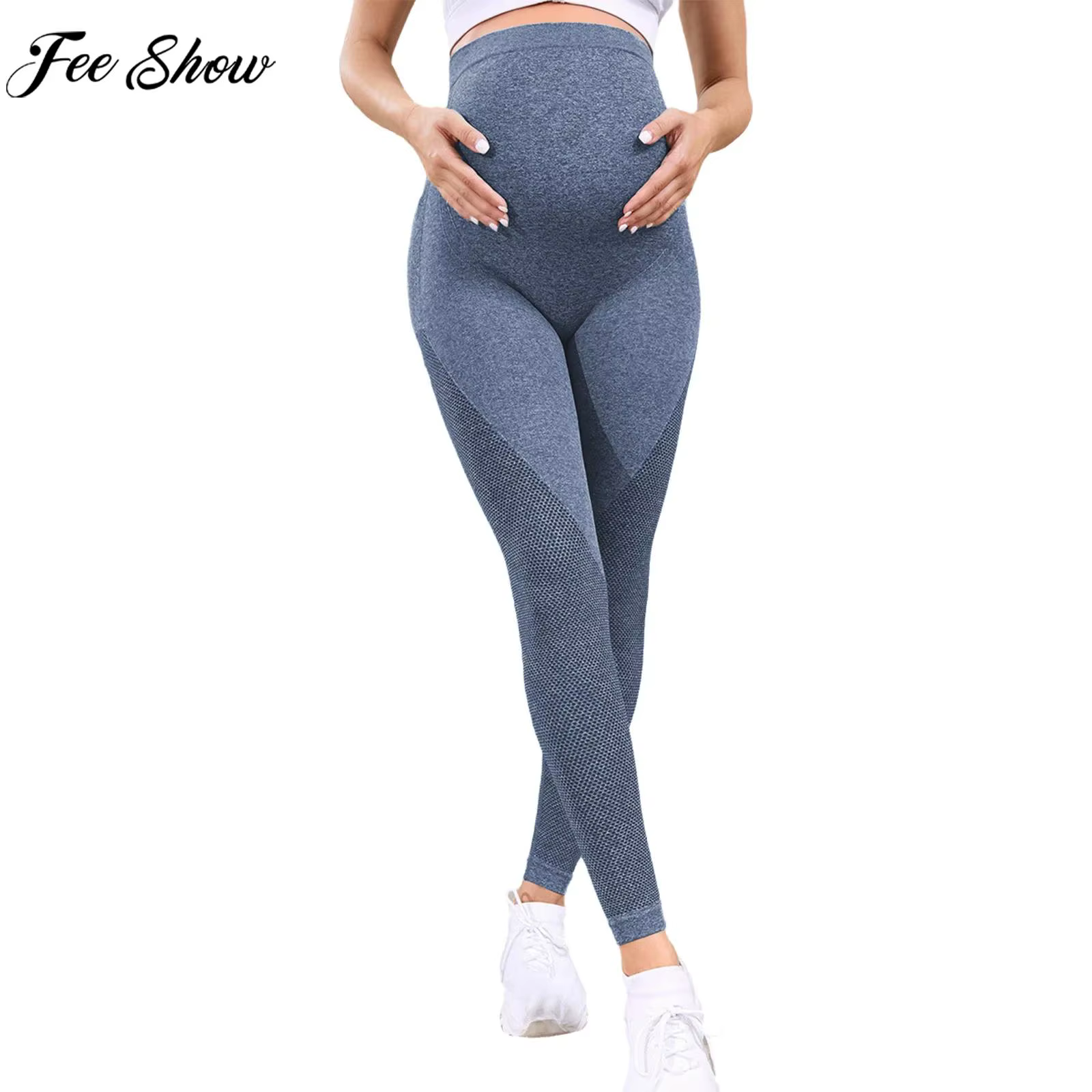 Leggings de yoga décontractés de maternité avec soutien du ventre femme enceinte taille haute pantalons de pilates