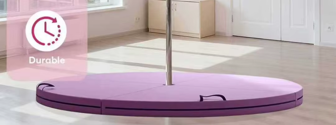 Tapis de yoga/gymnastique/pole dance, tapis rond pliable en PVC anti-chute