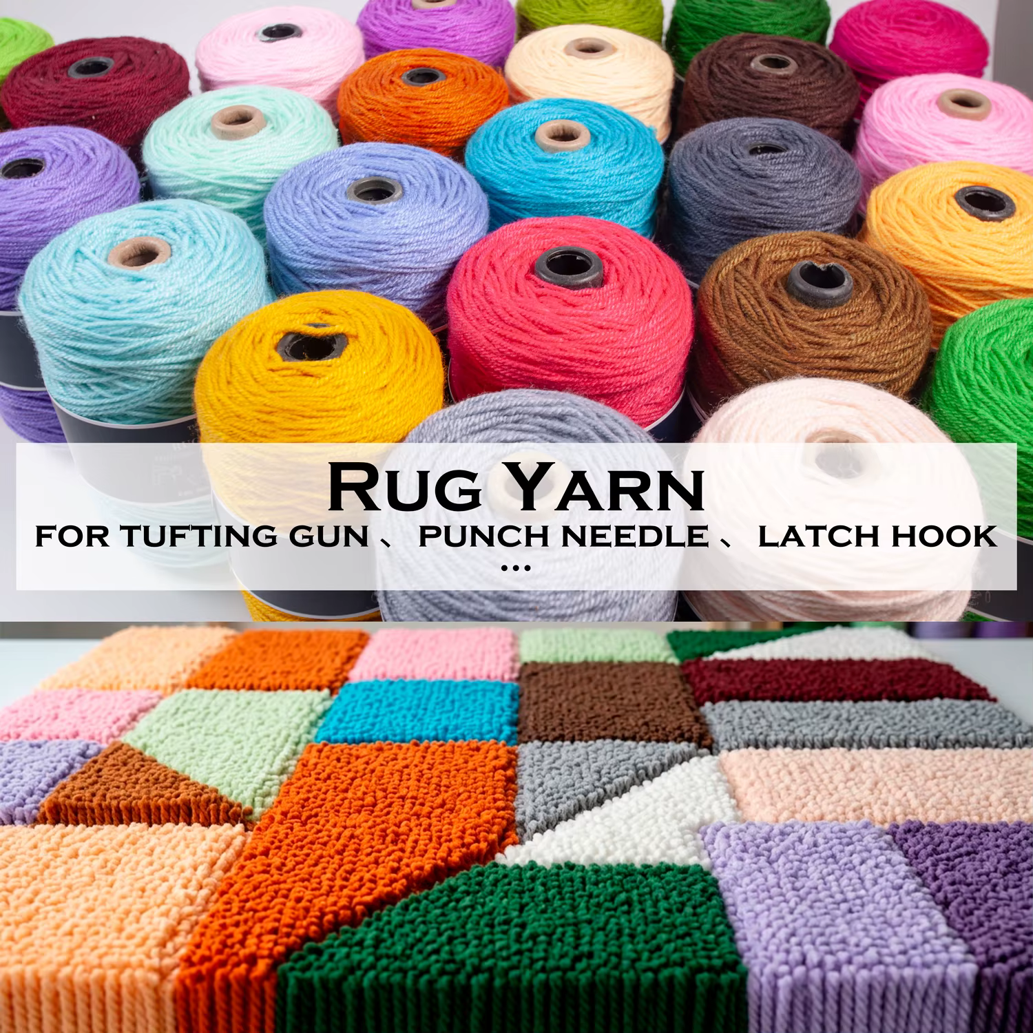 Fil à tapis 500g/rouleau, fibre acrylique douce pour la fabrication de tapis et les projets de décoration intérieure, fils à crocheter DIY pour paniers