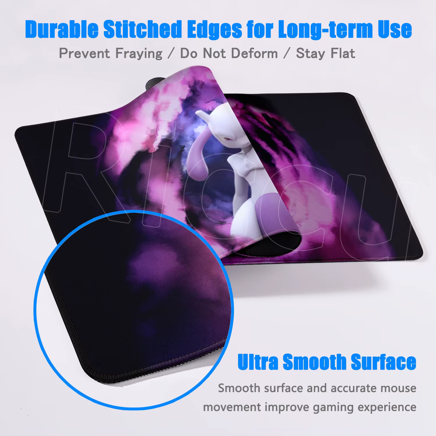 Tapis de souris P-pokemon Mewtwo, accessoires de jeu de dessin animé, PC Gamer, 900x400mm, tapis de bureau pour ordinateur, clavier d'ordinateur portable, tapis de souris