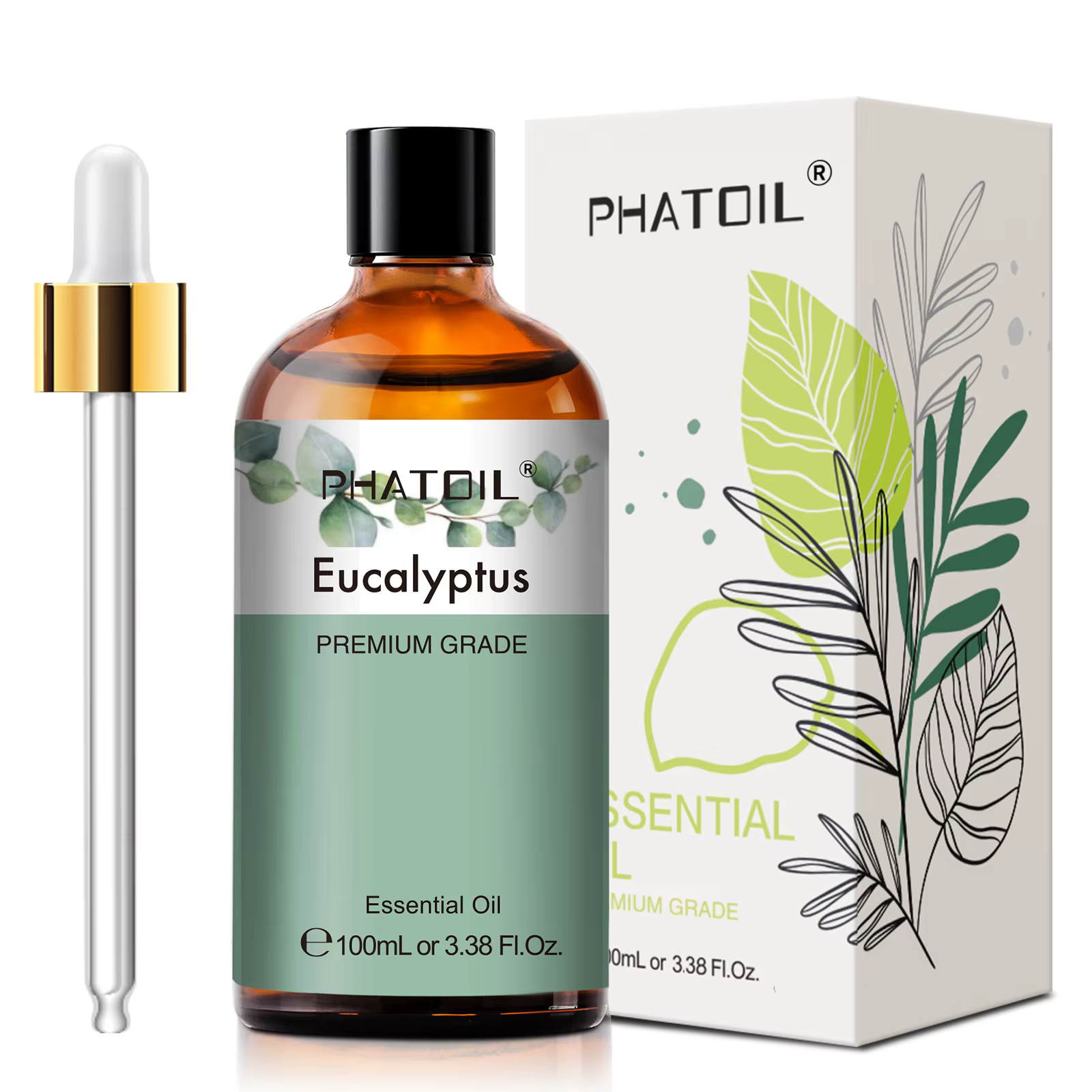 PHATOIL 100ml huile essentielle d'eucalyptus pour la peau lavande vanille jasmin citron bergamote