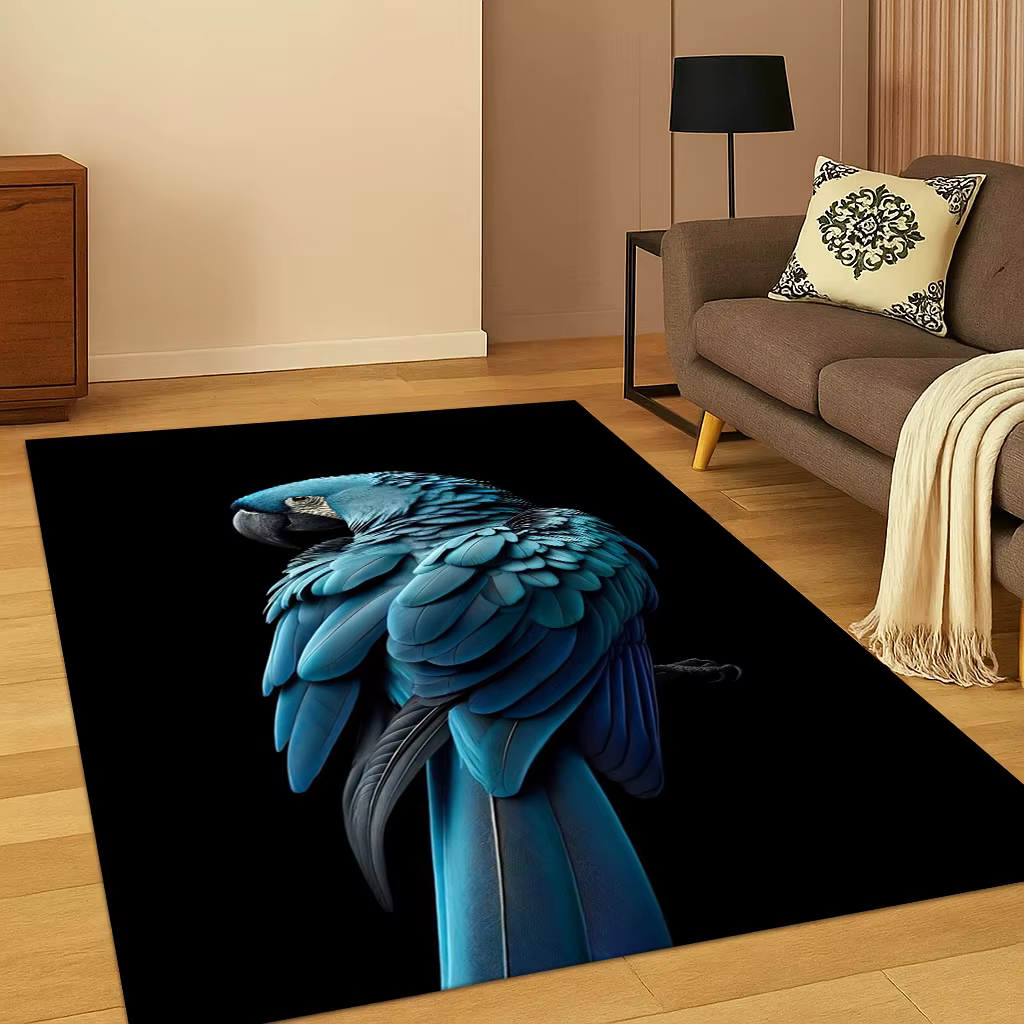 Tapis coloré ara perruche oiseau perroquet tapis pour salon canapé maison chambre paillasson décor, salle de jeux tapis antidérapant cadeau
