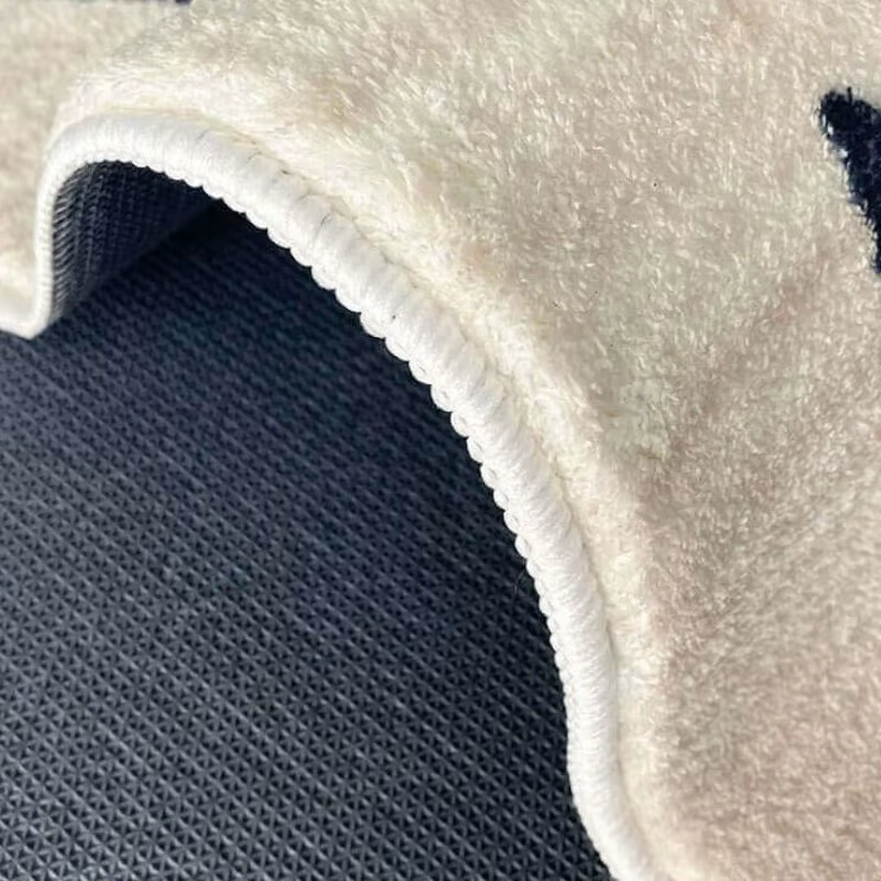 Tapis de jeu rond poilu pour enfants, tapis moelleux pour le salon, tapis de bain antidérapant, tapis de chambre jaunes pour enfants