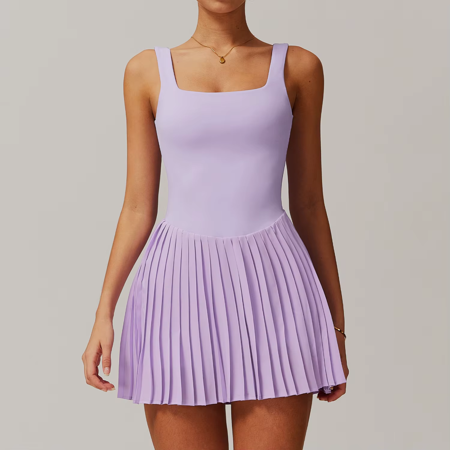Ensemble de Yoga, robe de Tennis nue, combinaison pour femmes, bas anti-éblouissement, vêtements de Fitness, poches de course, jupe plissée, robe de sport