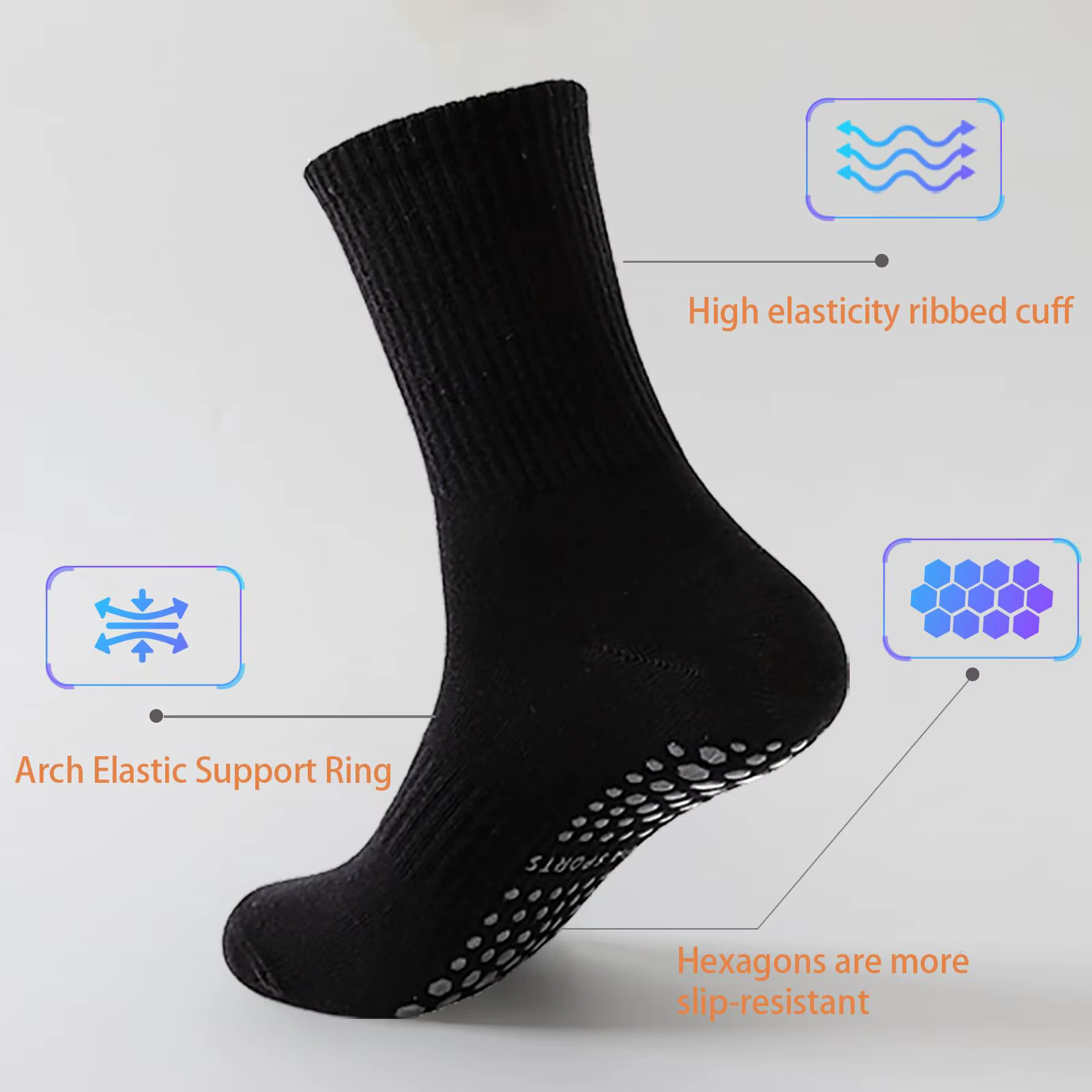 3 paires de chaussettes Pilates pour femmes avec sangles de préhension pour le yoga
